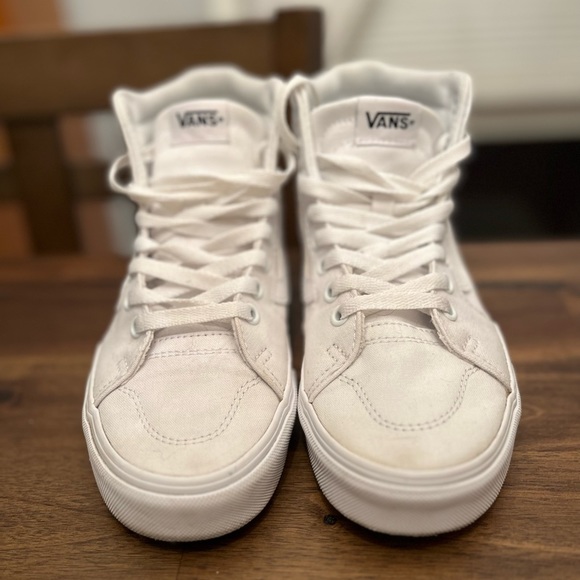Women’s White High-Top Vans - Picture 9 of 10